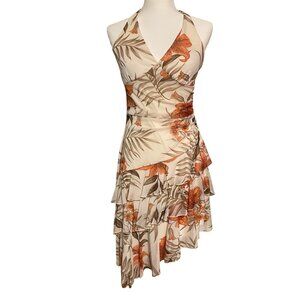 VINTAGE Speechless Garden Floral Asymmetrical Halter Dress